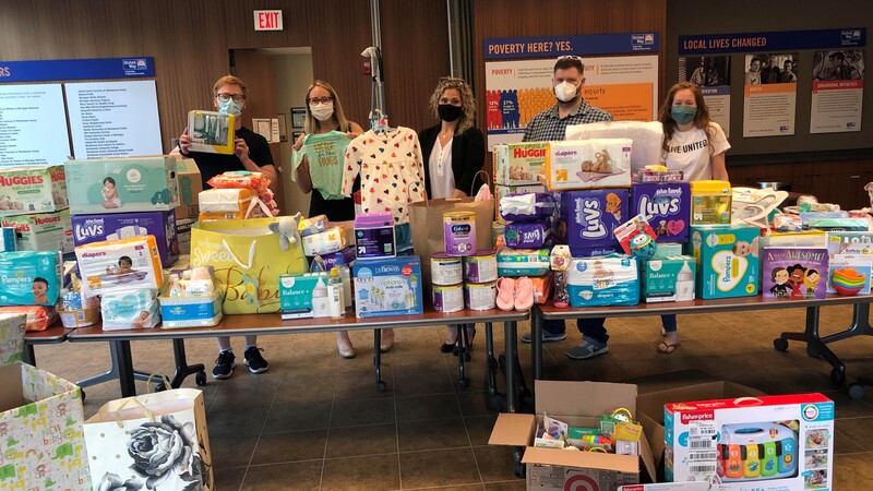 At the United Way headquarters in Washtenaw, The entire Community Baby Drive collected during the several weeks. 